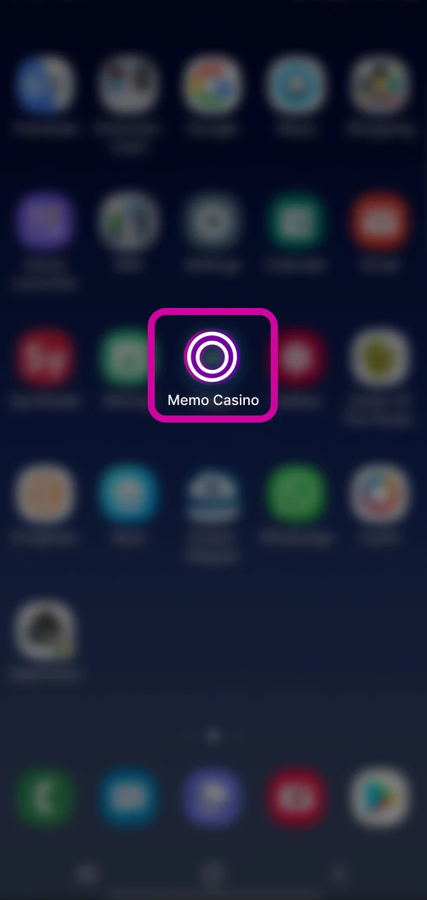 Open the Memo Casino app added to your home screen.