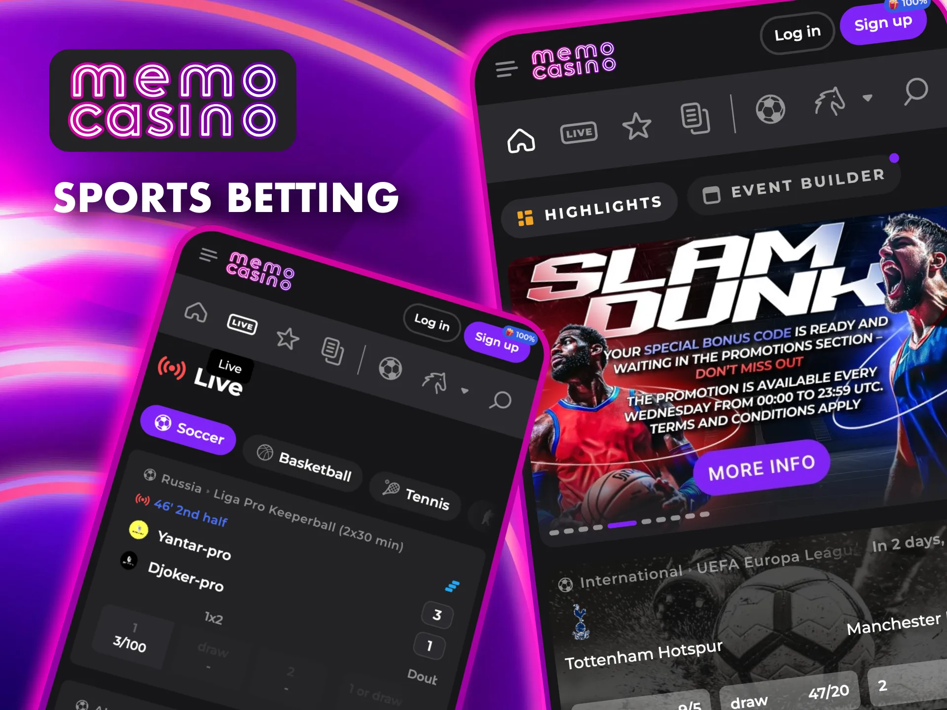 Stay ahead of the game with Memo Casino’s real-time sports betting options.