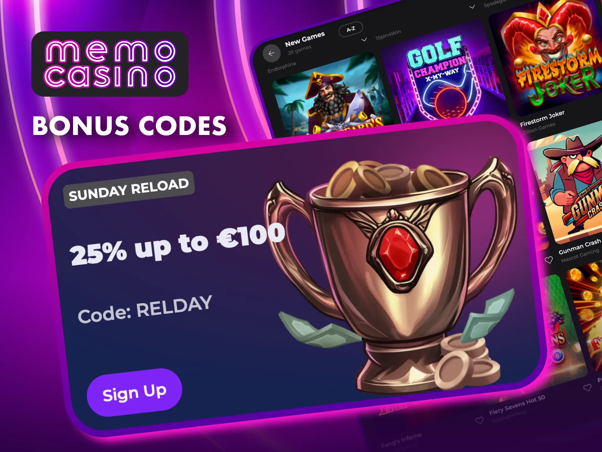 Activate Memo Casino bonus codes during transactions for extra funds.