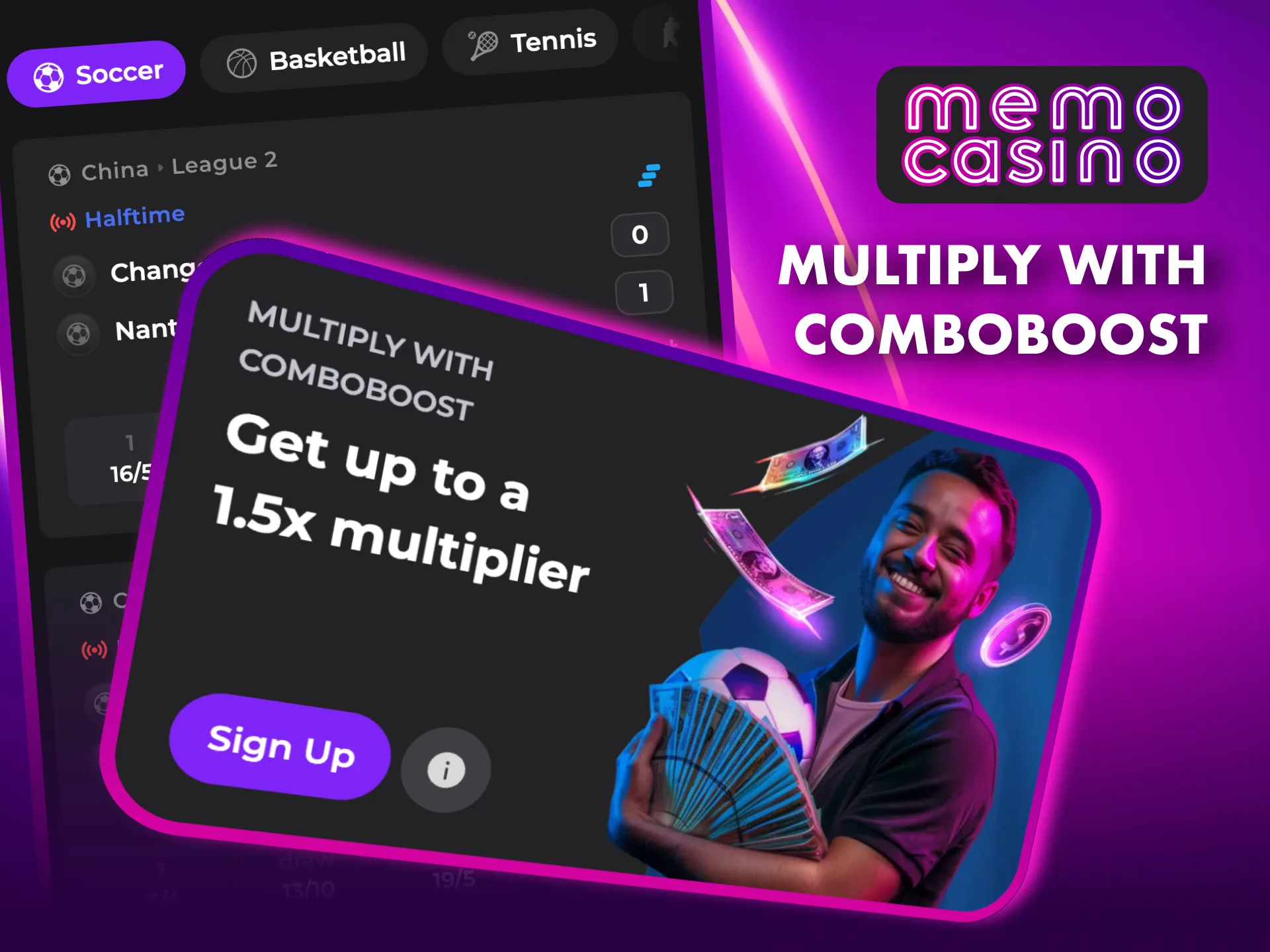 Increase your winnings with Memo Casino’s Comboboost Multiplier.