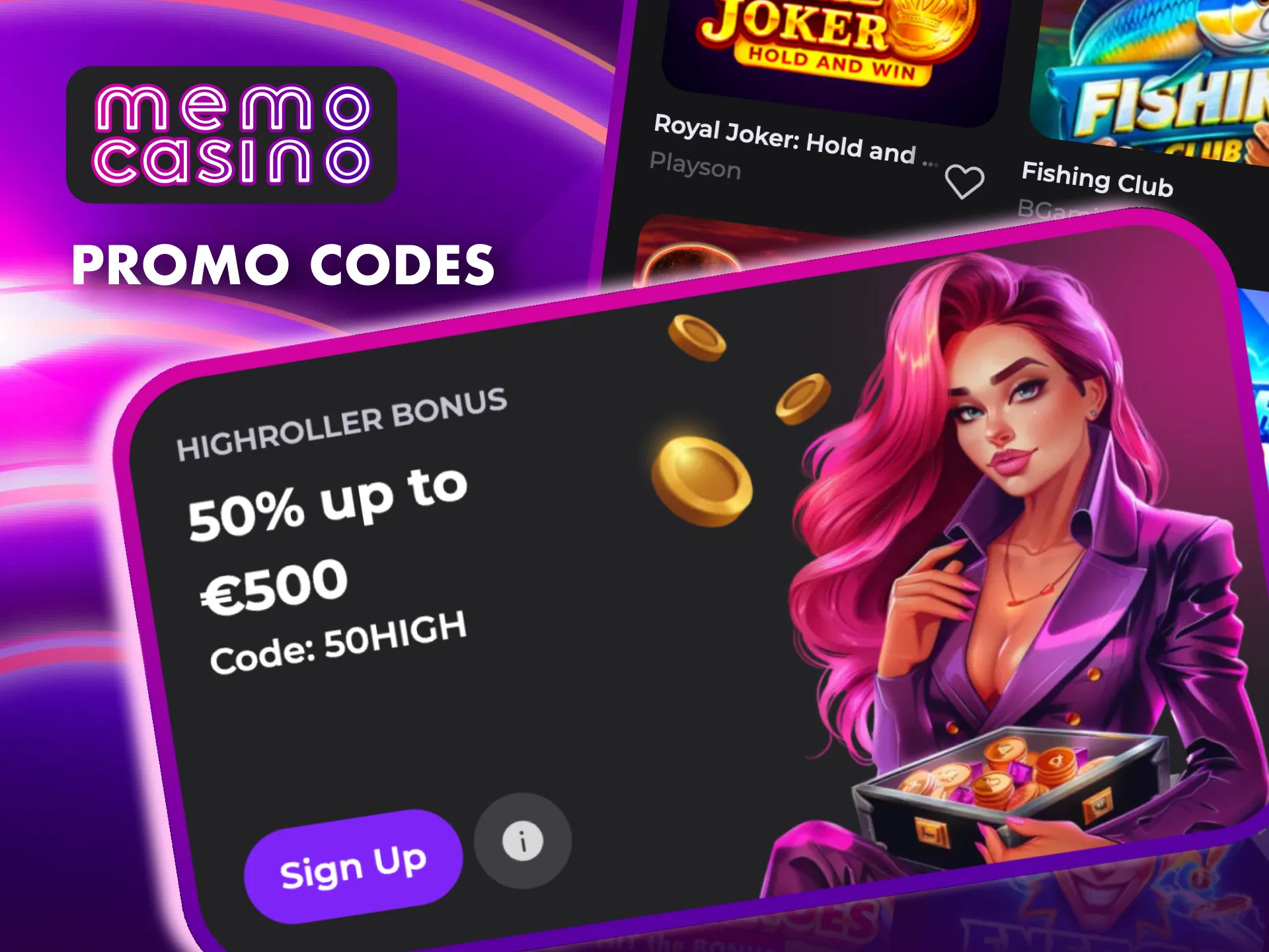 Enjoy weekly promotions at Memo Casino with deposit bonus codes.