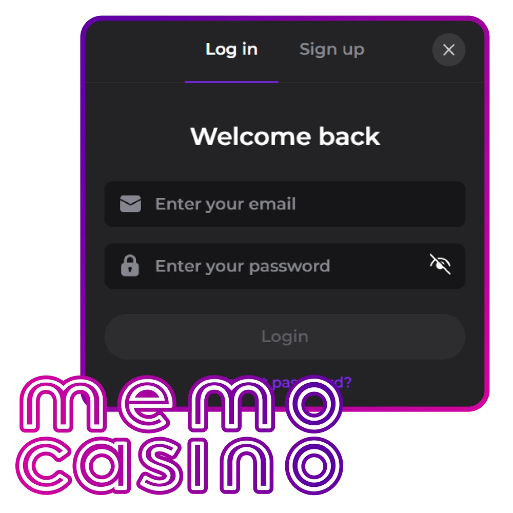 Log in to your Memo Casino account to play and bet.