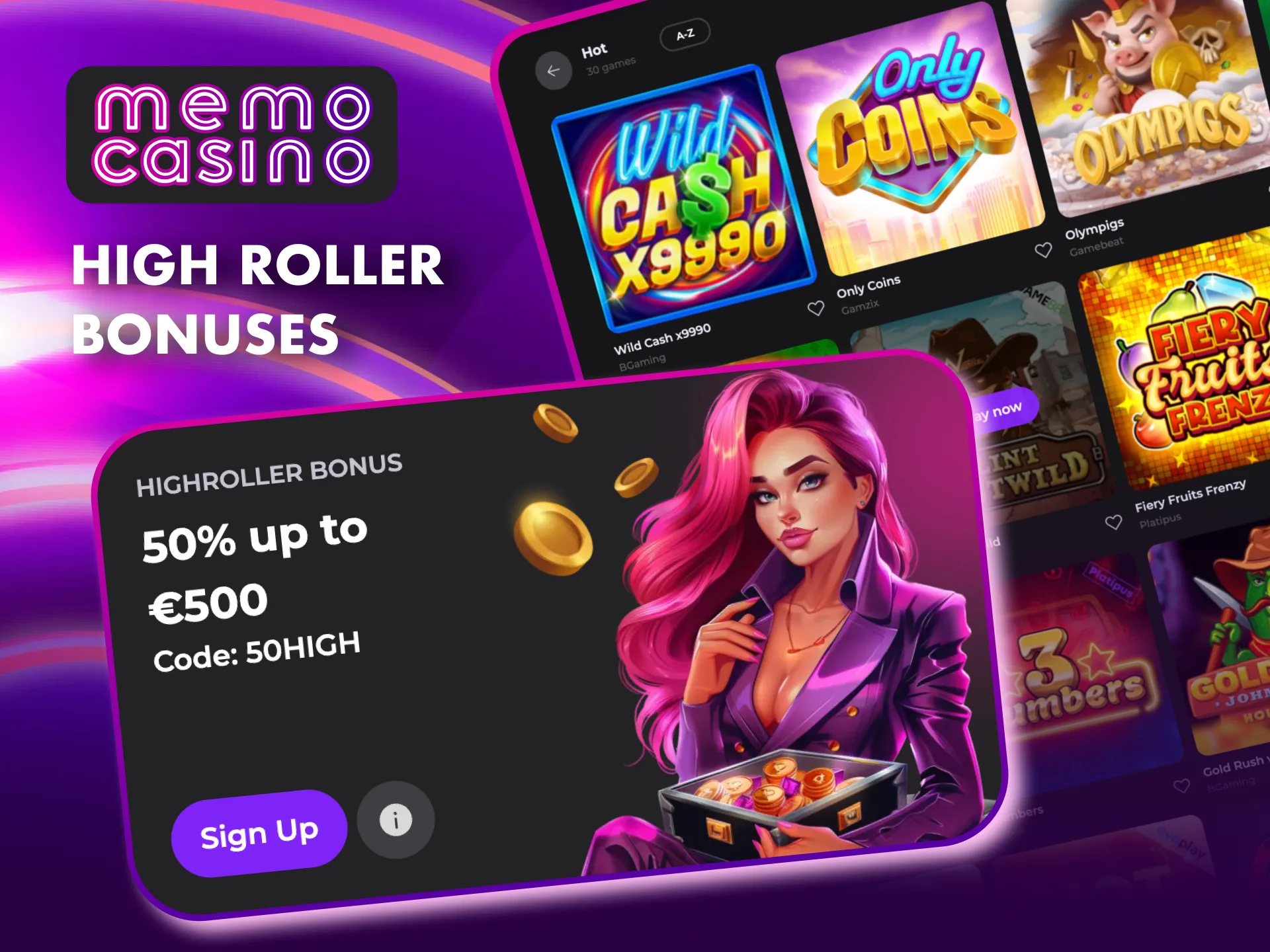 Take advantage of Memo Casino’s High Roller promotion and maximize your winnings.