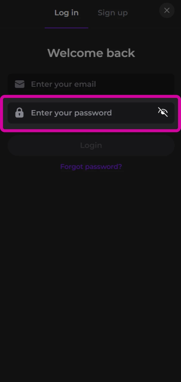 Then enter your password to log into your Memo Casino account.