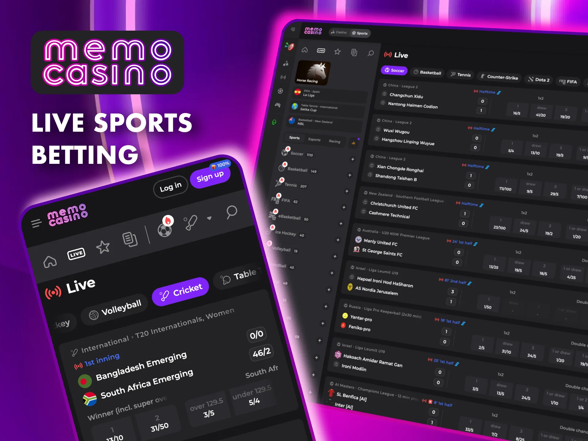 Bet in real-time at Memo Casino and adjust your strategy with changing odds.