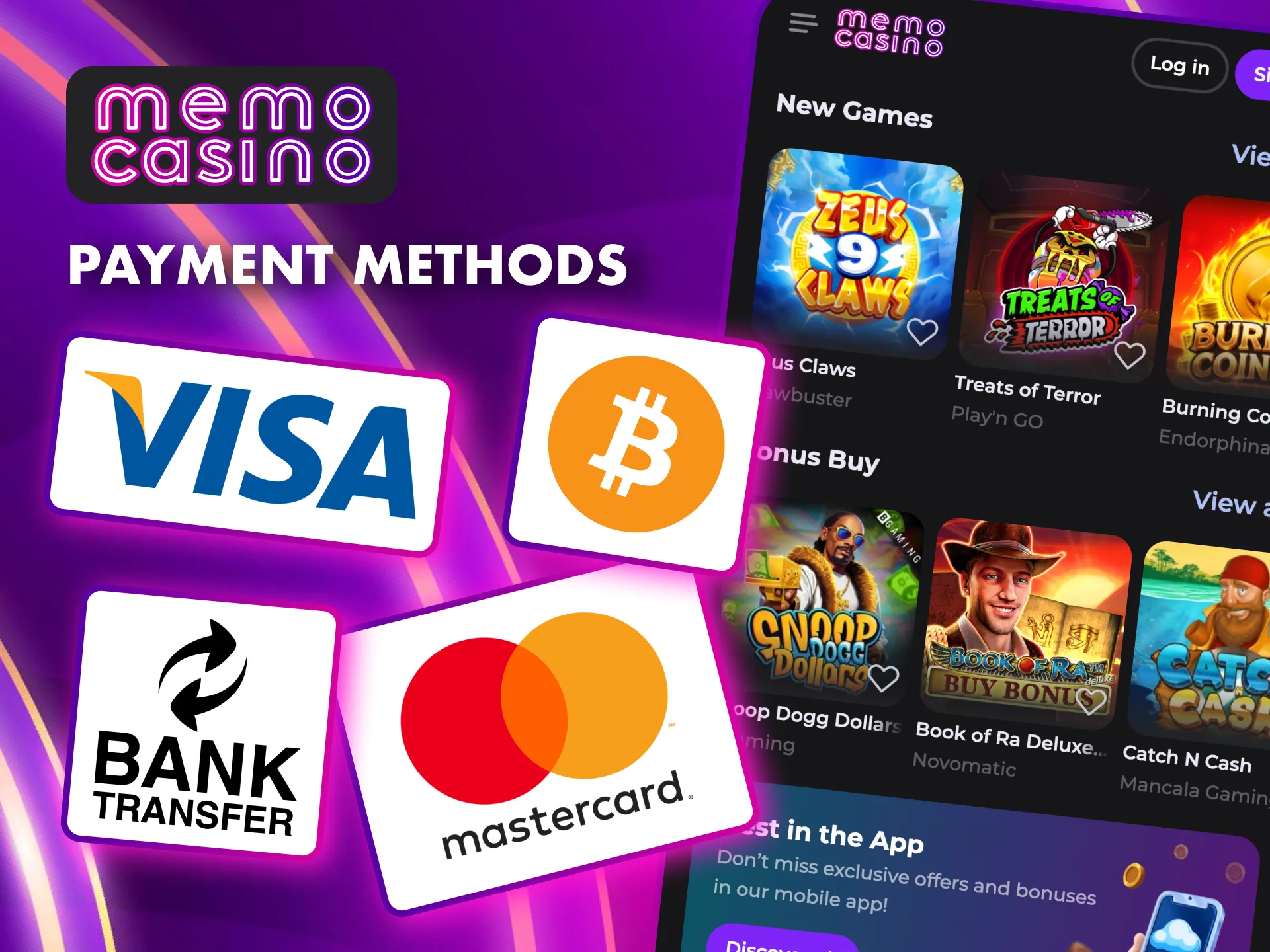 Memo Casino UK offers secure and fast payment methods for deposits and withdrawals.