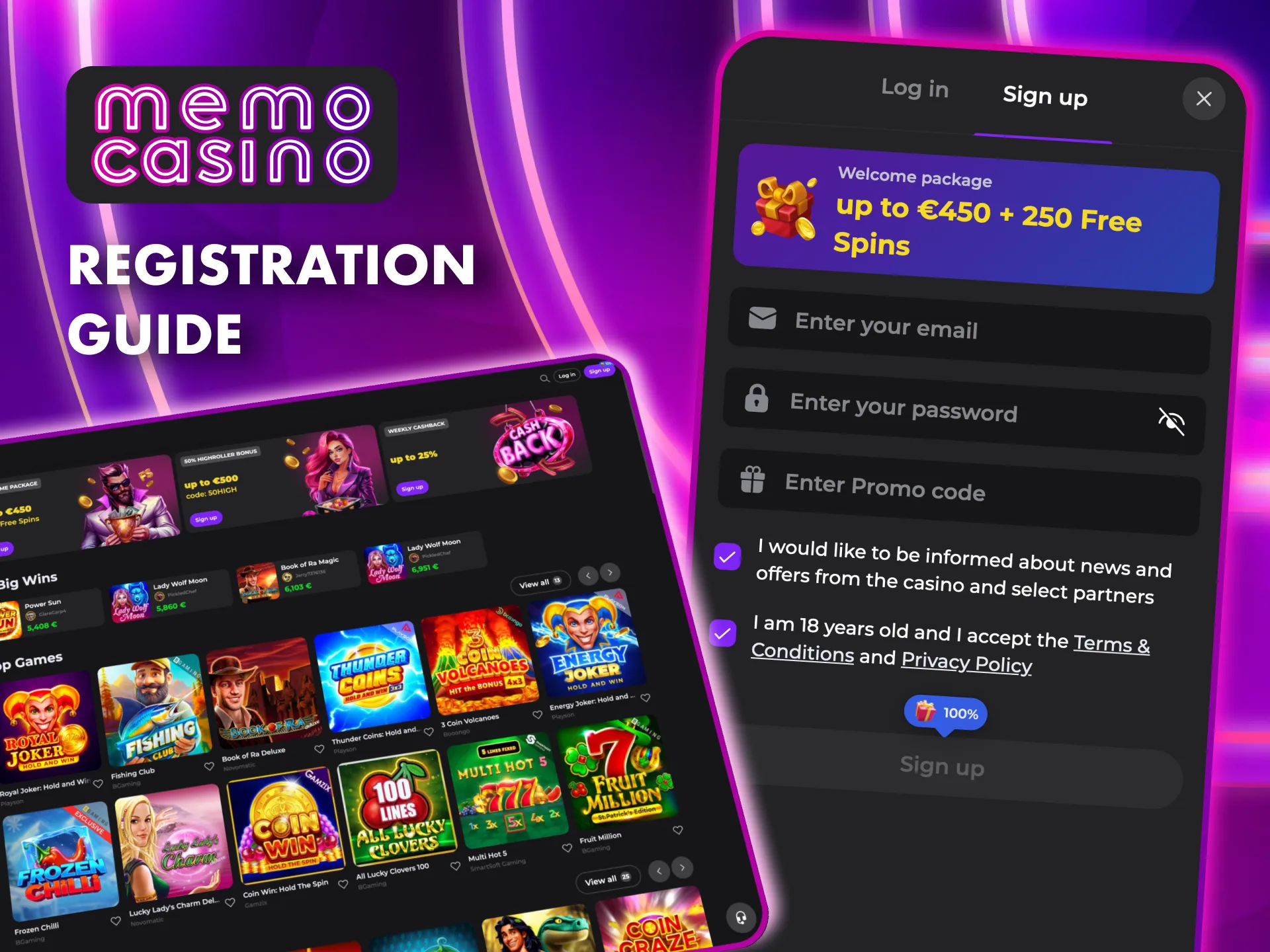 Memo Casino offers a quick and easy registration process for new users in the United Kingdom.